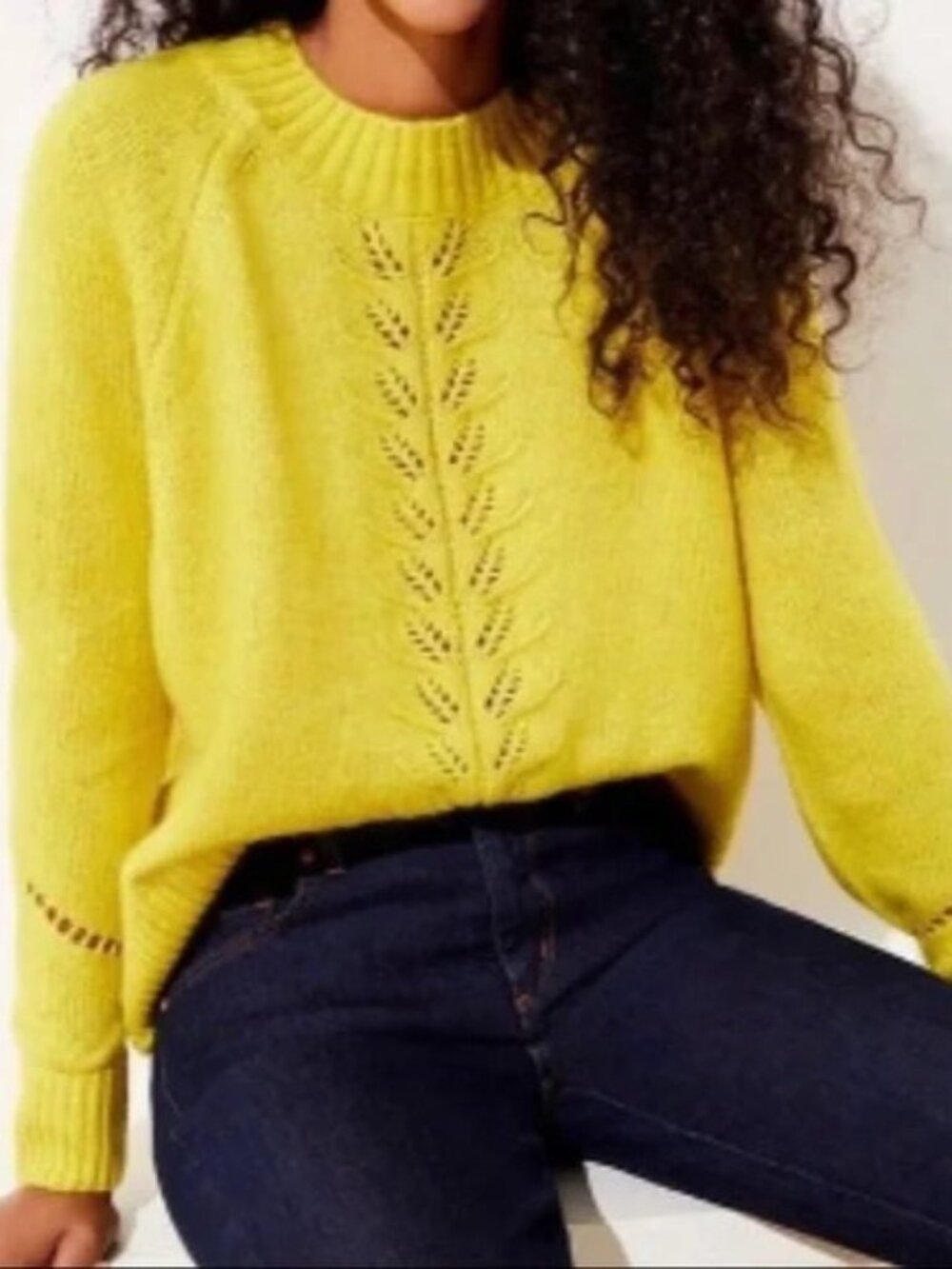Loft Wool Blend Cable Knit Sweater Top Size S